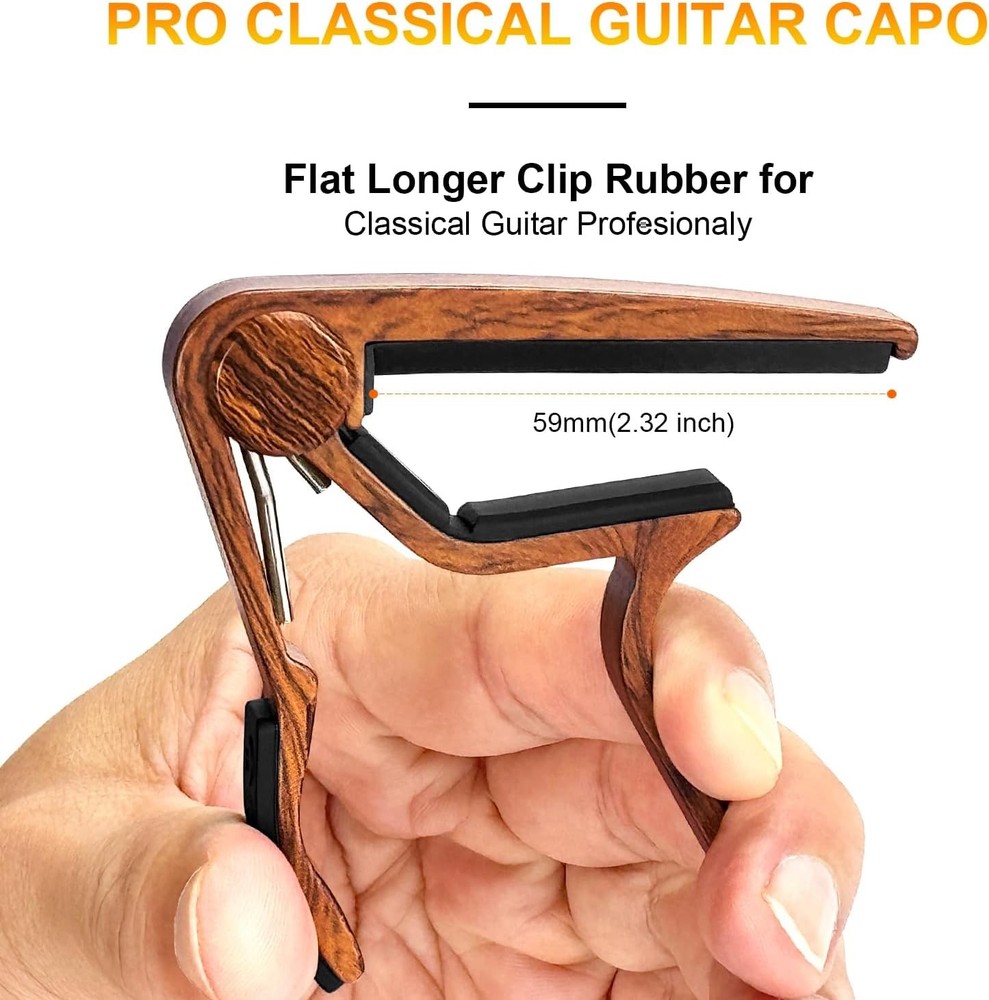 WINGO Classical Flat Guitar Capo for Nylon String Rosewood