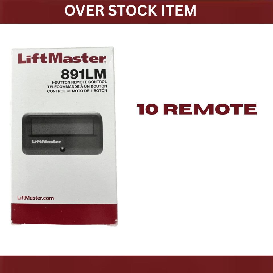 891LM LiftMaster 1 Button Remote Control Garage Opener Security+2.0 (Pack # 10)
