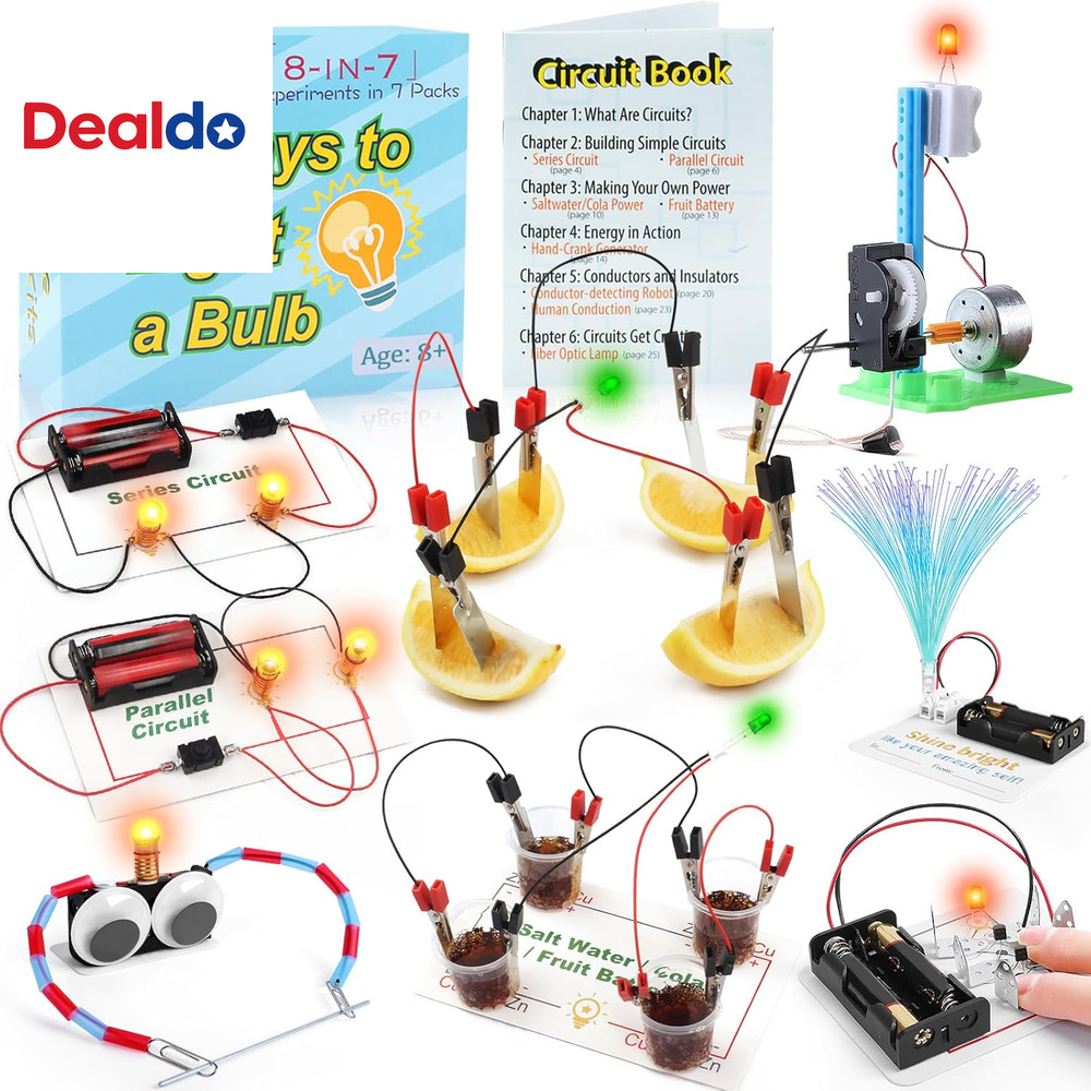 Science Circuit Kit Electricity for Kids, STEM Electrical Light Bulb Experiment,