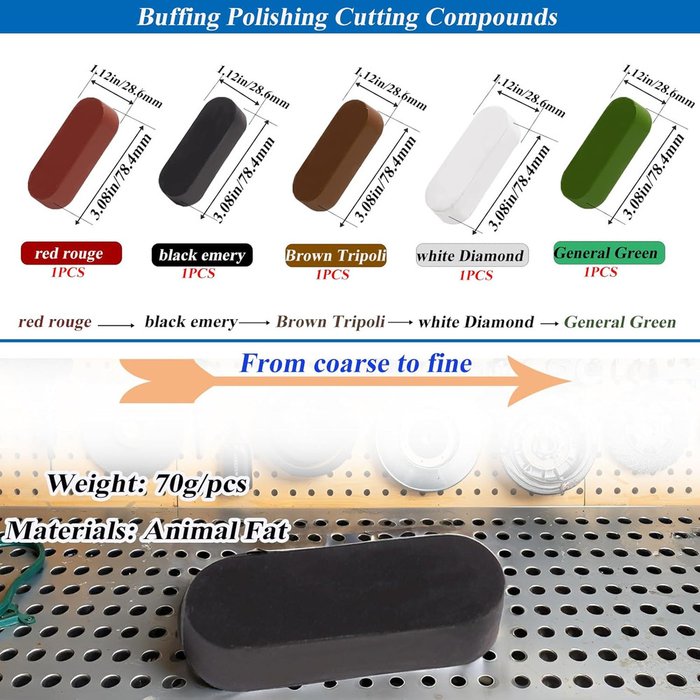 Airway Buffing Wheel, w/ Compound for Angle Grinder, Buffer Polishing Wheel