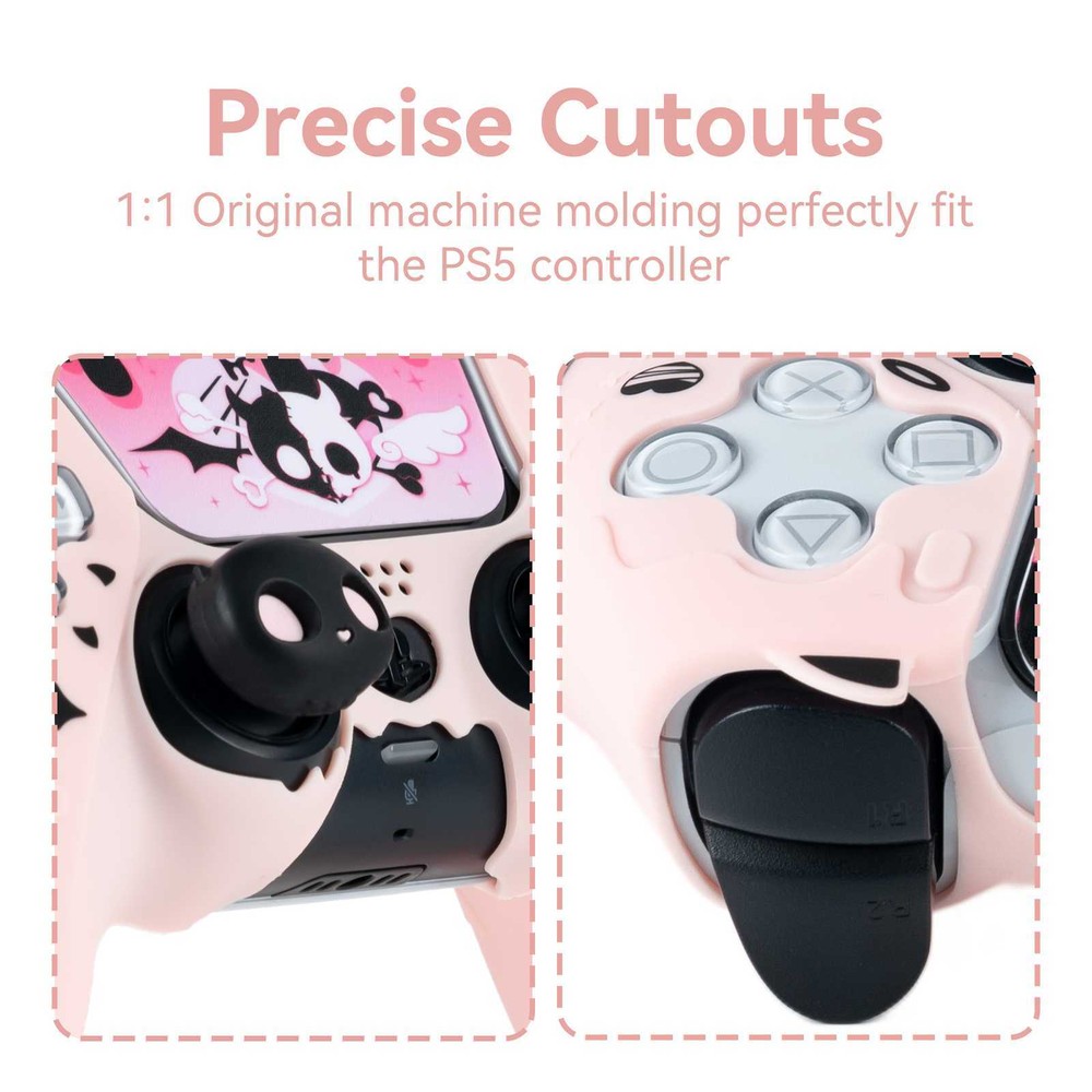 GeekShare Skull Protective Case Cover for PS5 Controller Silicone Shell Skin