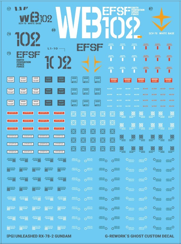 G-Rework Water Decal For PG Unleashed RX-78-2 - US