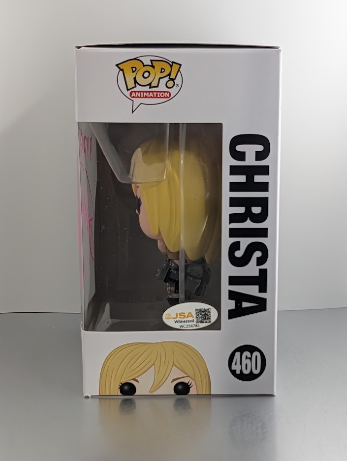 Shiori Mikami JVA Signed Auto Funko Pop #460 Christa Attack on Titan JSA Pink
