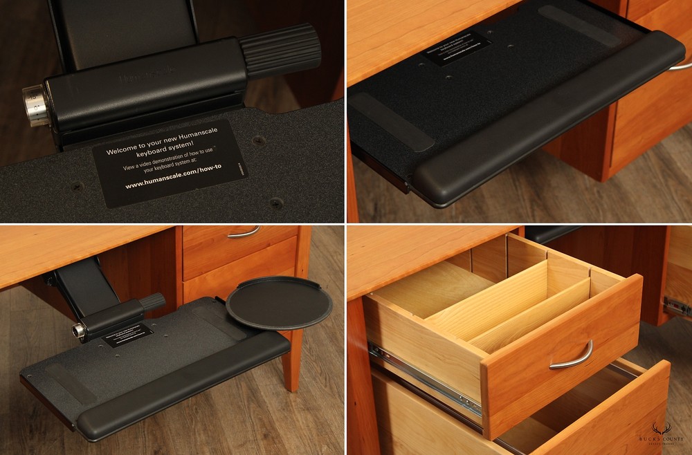 Modern Shaker Style Solid Cherry Executive Writing Desk