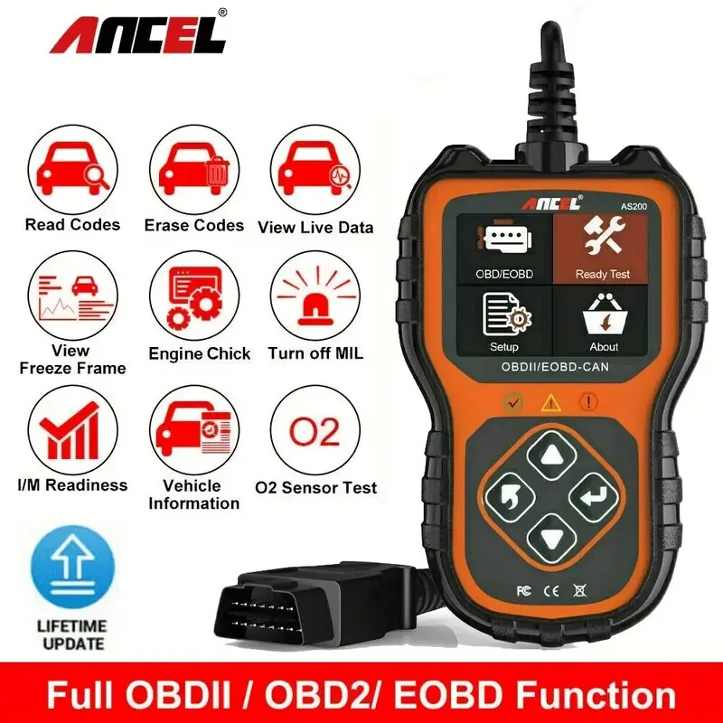 Jeep Wrangler AS200 OBD2 Car Engine Fault Code Reader Diagnostic Scanner Tool US