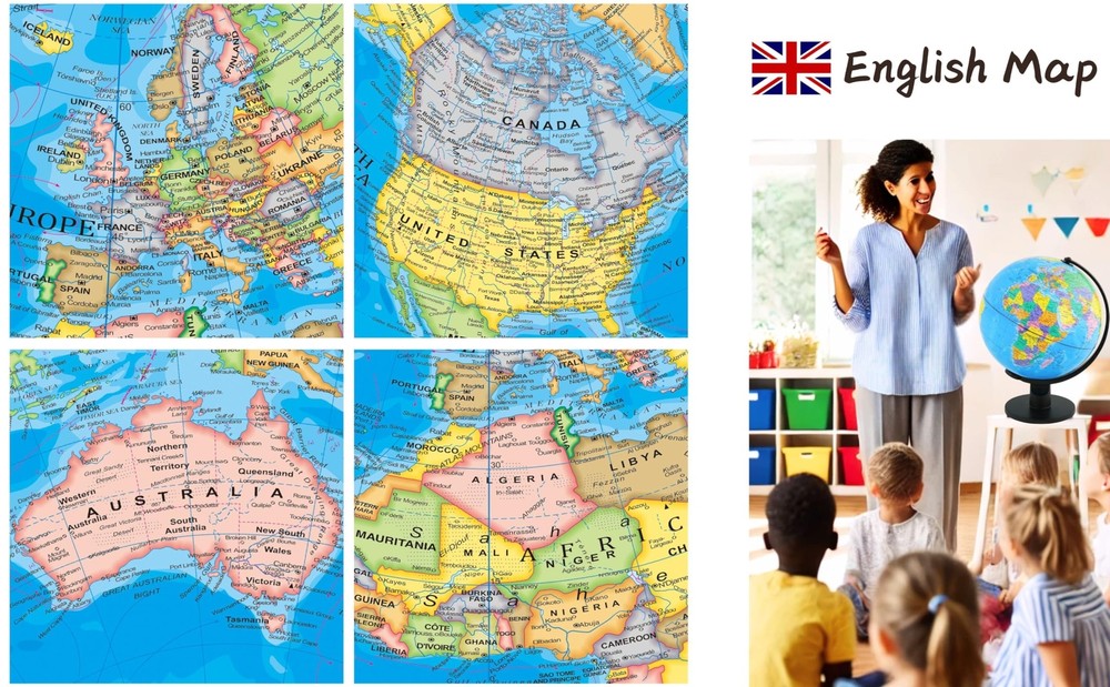 12" World Globe Political Map