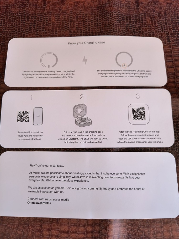 Muse Ring One Smart Ring Size 6 Titanium/Ceramic. New (other), complete set