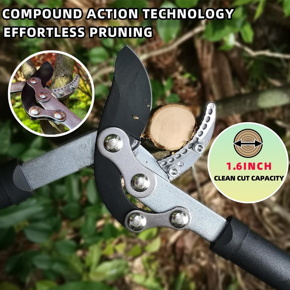 Loppers Hedge Clippers & Pruners Combo Set 3-Piece Hedge Shears, Sharp Tree T...