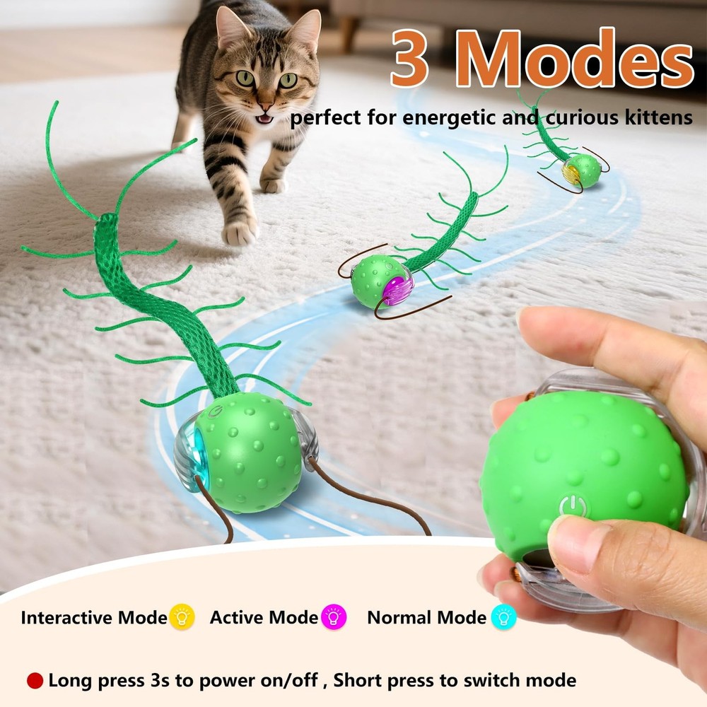 Interactive Cat Toys for Bored Cats, with Chirping, Centipede Motion Wake-up ...