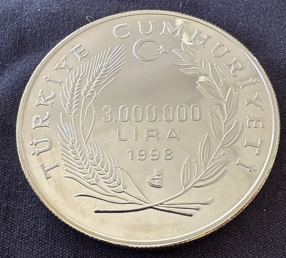 Turkey 1998 3000000 Lira Proof KM1086