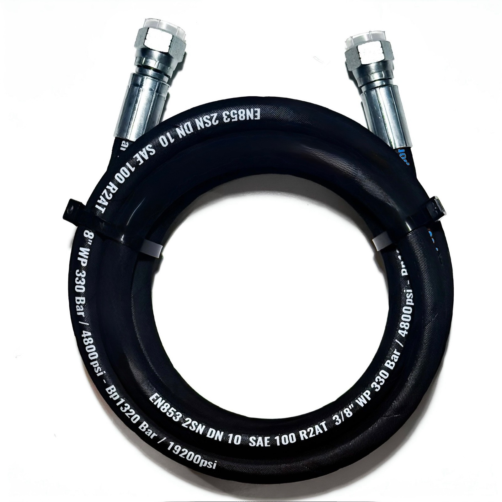 3/8” Hydraulic Hose Assembly - #8 JIC Female Straight Swivel Fittings (4,800psi)