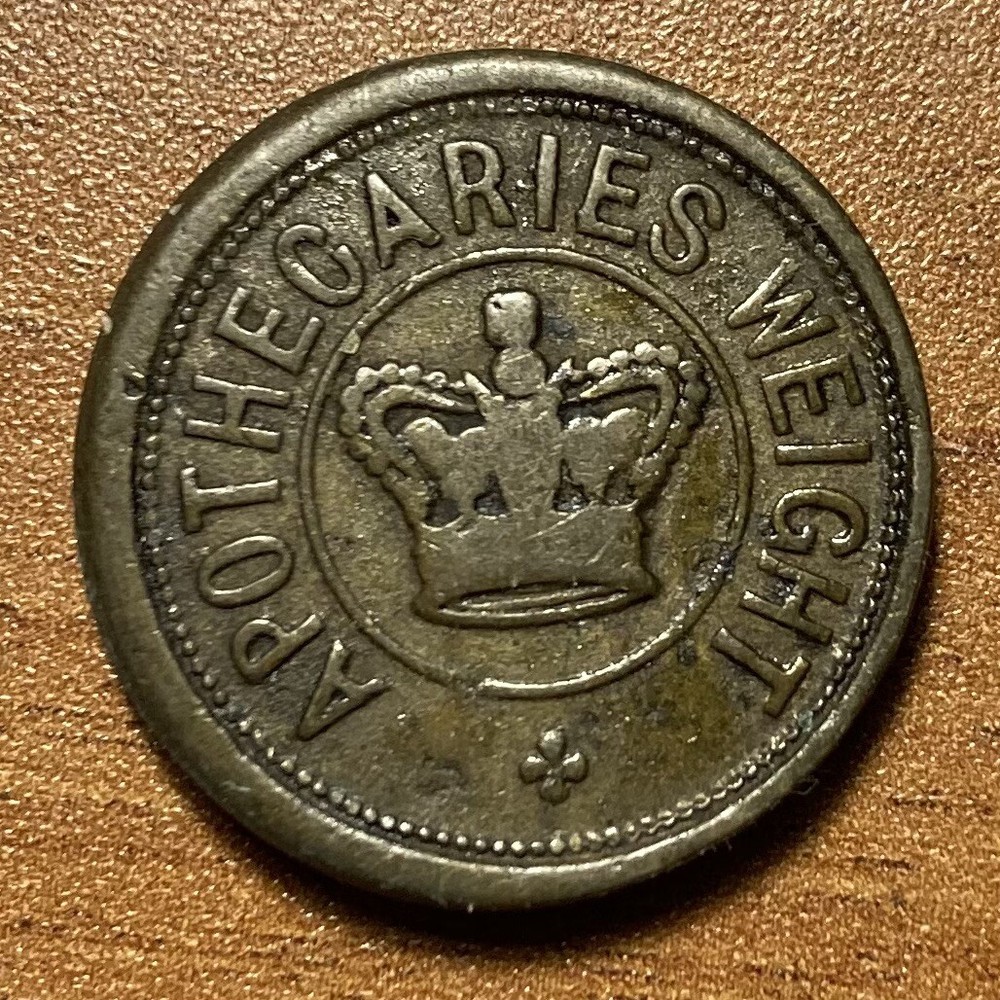 Apothecaries Weight Two Drams Token