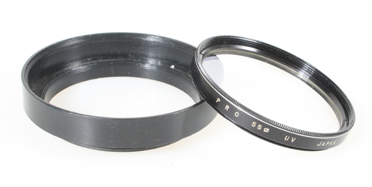 LENS HOOD 55MM WITH UV FILTER