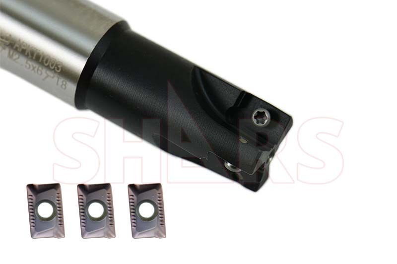 Shars 3/4" 3 Flute 90° Indexable End Mill W/Certificate + 3pc APKT Insert P[