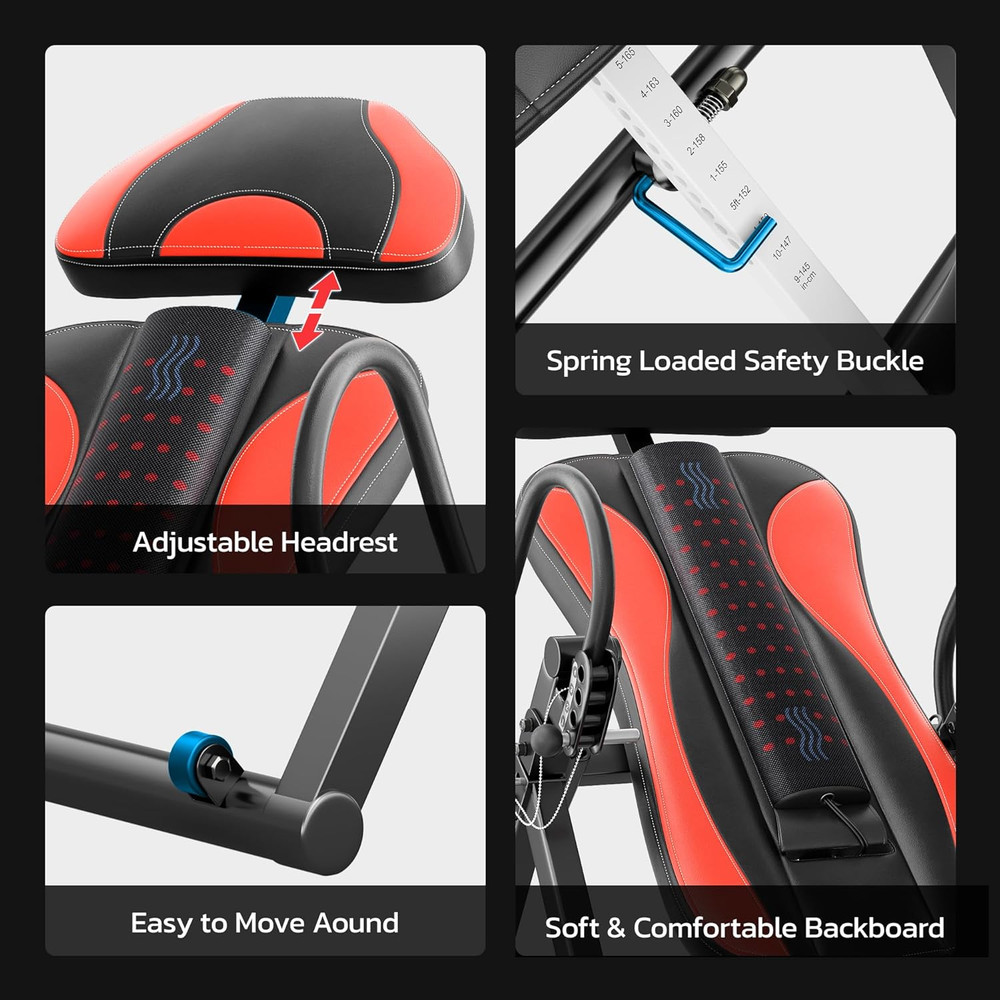 YOLEO Inversion Table Massage & Heat Inversion Table 2025 New Inversion Table fo