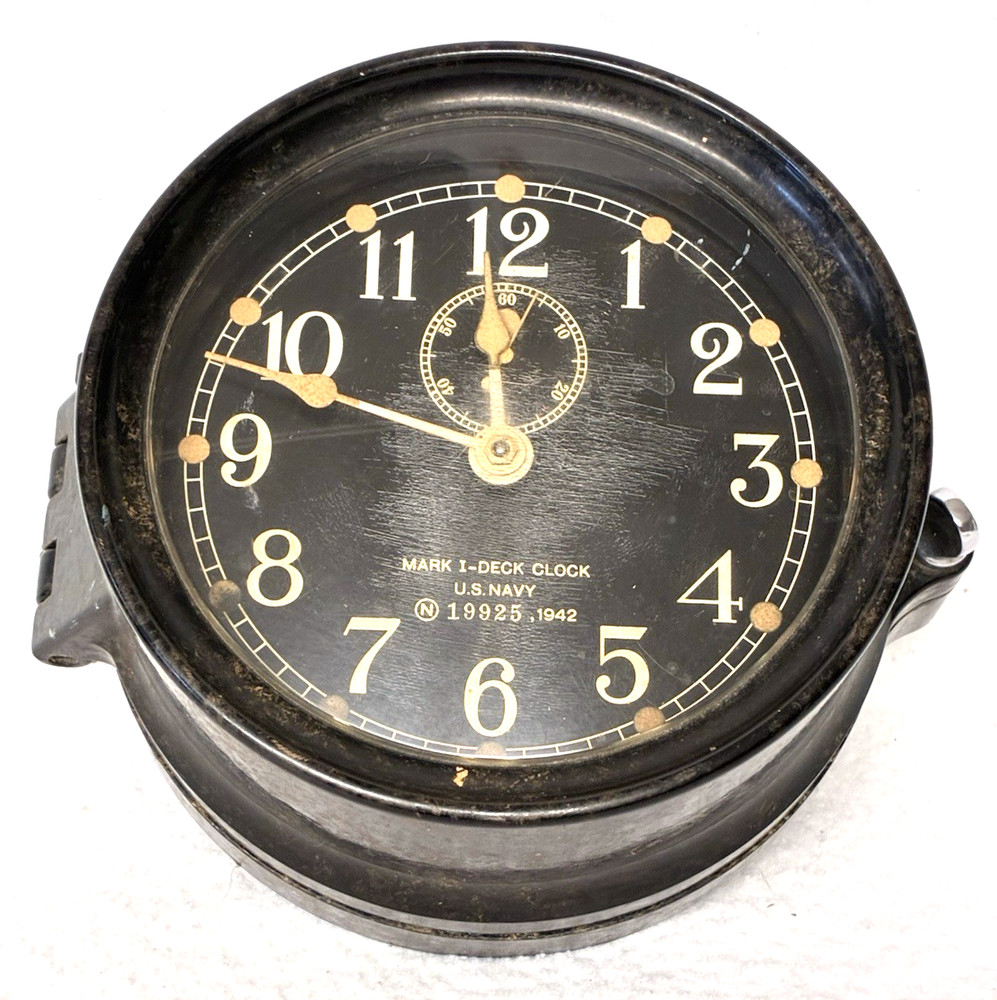 1942 WORLD WAR 2 II US NAVY DECK CLOCK,MARK I,1,SHIPBOARD,BRIDGE,SETH THOMAS! :)
