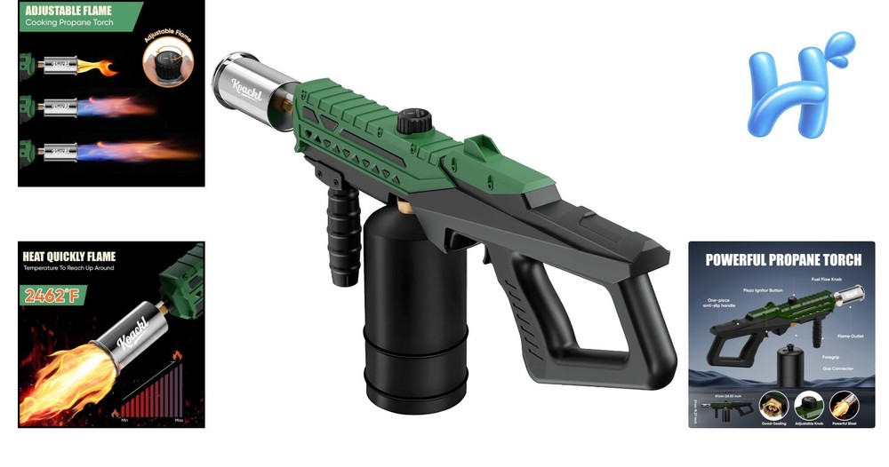 Durable 1.9 lb Adjustable Flame Propane Torch – Perfect for Campfires & Grilling