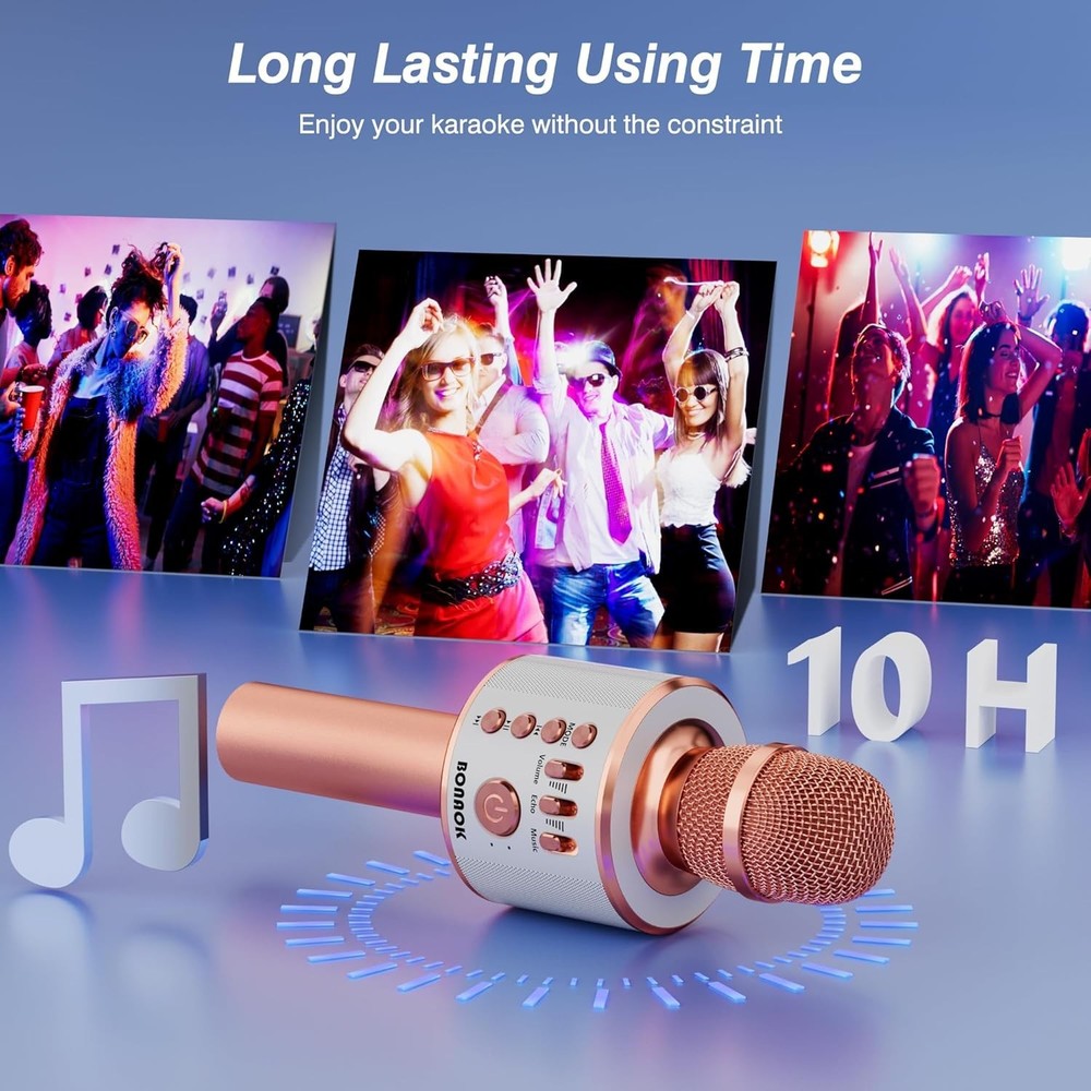 3-in-1 Portable Handheld Karaoke Microphone - Wireless Bluetooth & Speaker