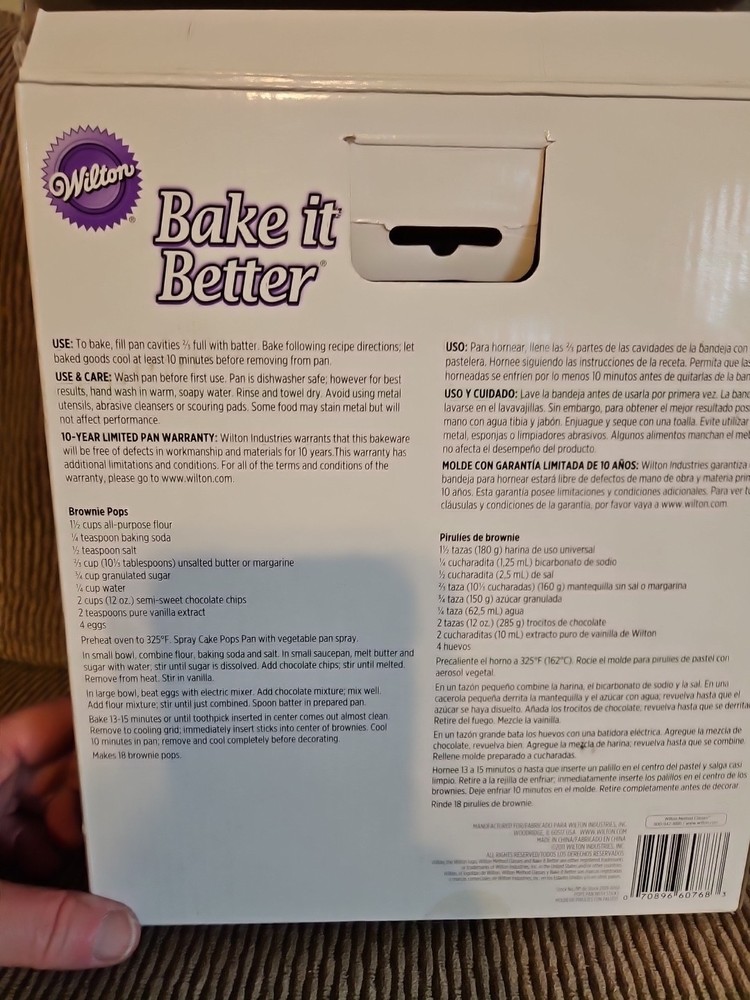 Wilton Bake It Better Cake Pops Pan Set Non Stick With Unopened Pack 18 Sticks
