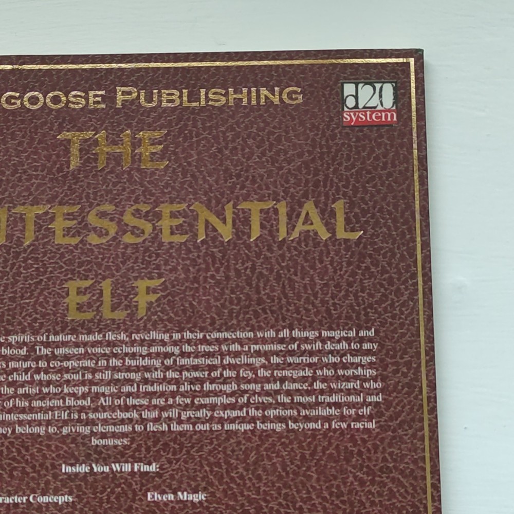 The Quintessential Elf Mongoose Publishing D&D V3 Compatible #4005