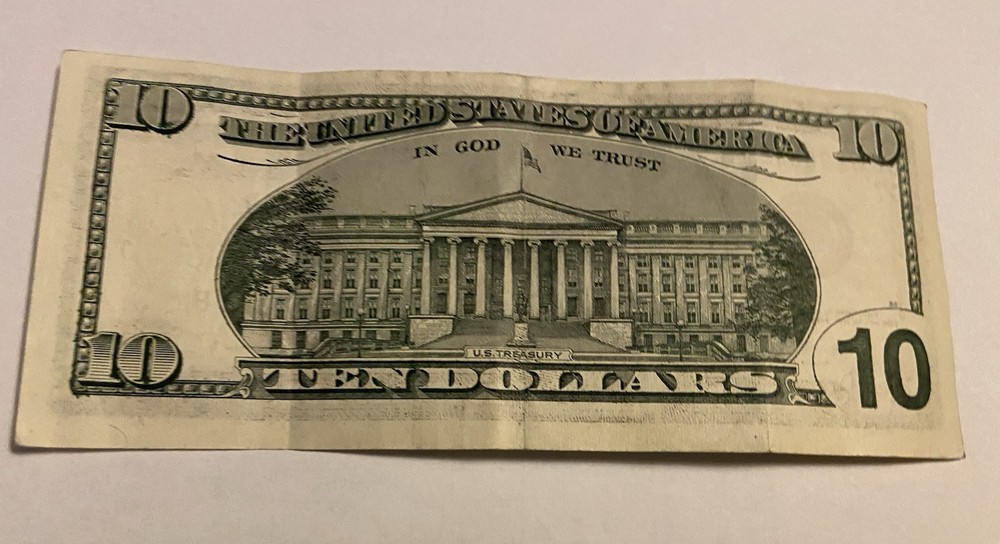 $10 Dollar Bill 1999 ink Error and Misalignment Error