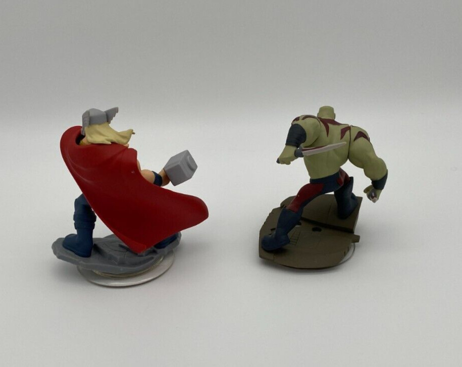 Disney Infinity Marvel Thor, Drax & Rocket Raccoon Figures w/ Power Discs