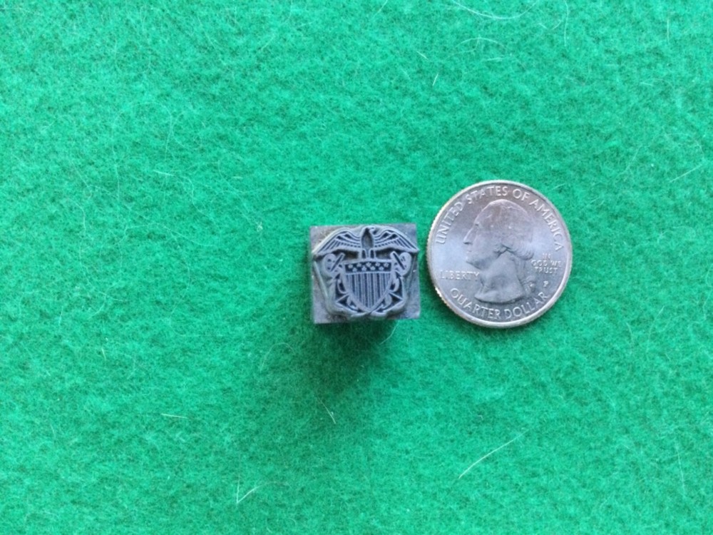 Letterpress Printblock, US Navy