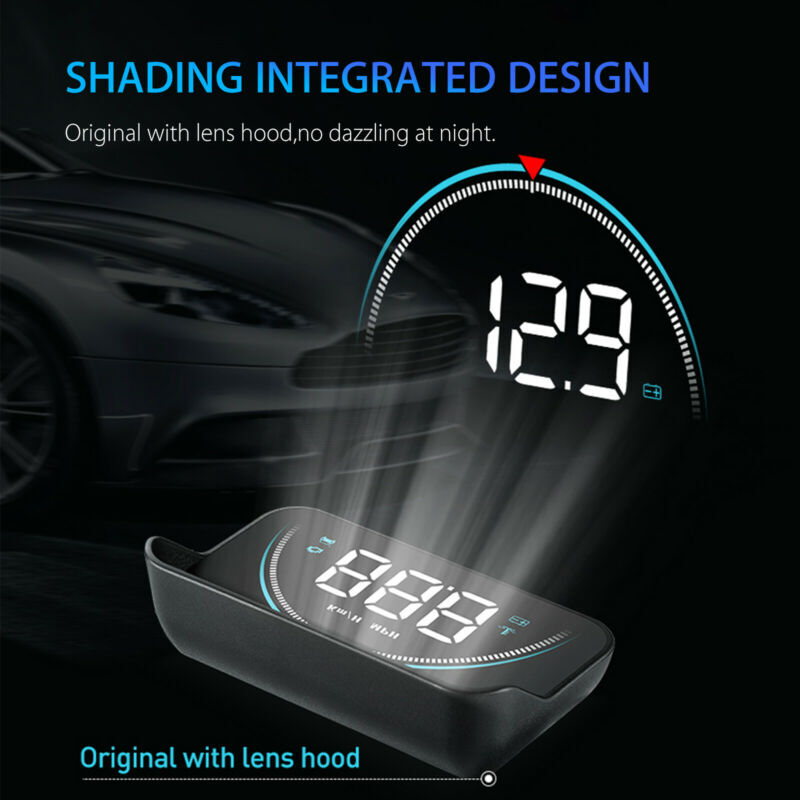 3.5in Car Digital Speedometer Head Up Display OBD2 4 Display Modes Tired Warning
