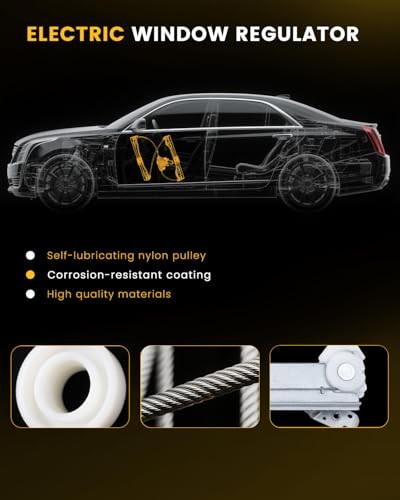 Power Window Regulator Without Motor Compatible with Mazda 3 Front Driver Side