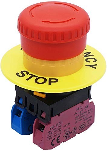 Red Emergency Stop Mushroom Switch Push Button Station 660V 10A Self-Locking Box