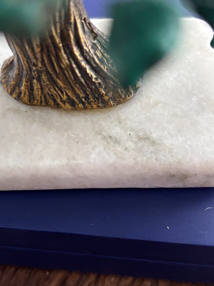 MALACHITE, BRONZE, TREE MARBLE BASE