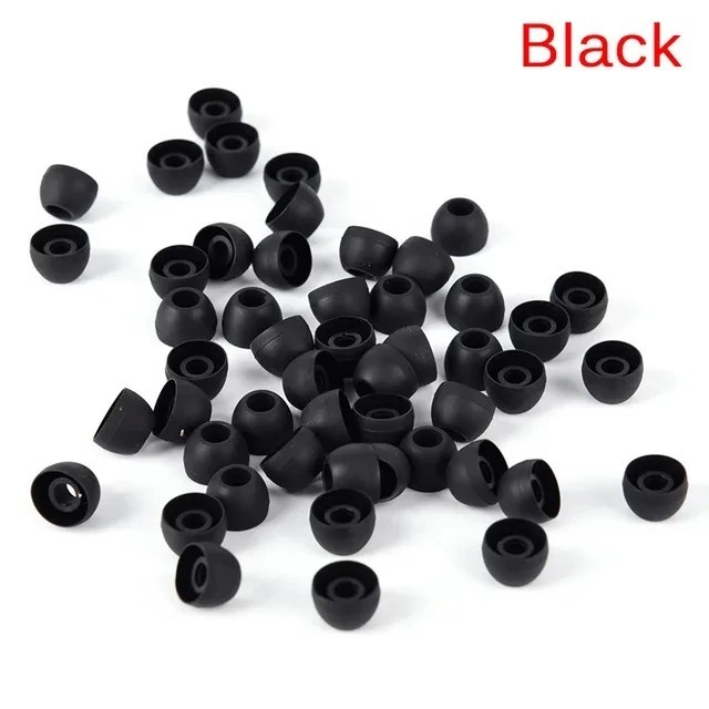 50Pcs Silicone Ear Tips Earbuds Replacement Covers Soft Earphone Pads