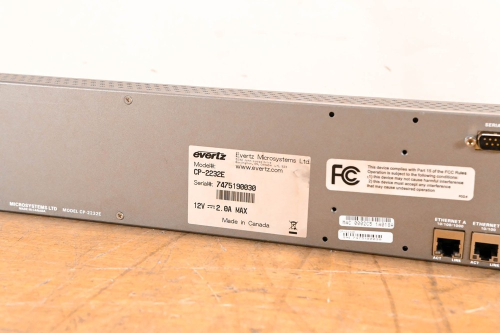 Evertz CP-2232E Advanced System Control Panel w/ 32 LCD Buttons (NO PSU) CG01V7F