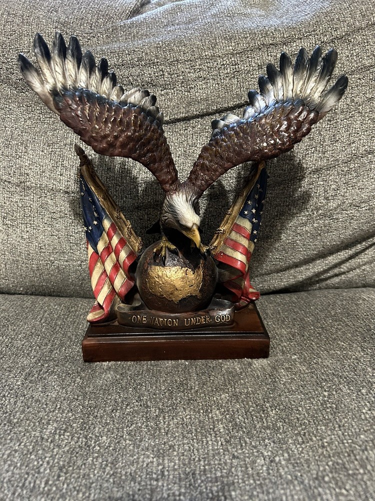 One Nation Under God Eagle With American Flags