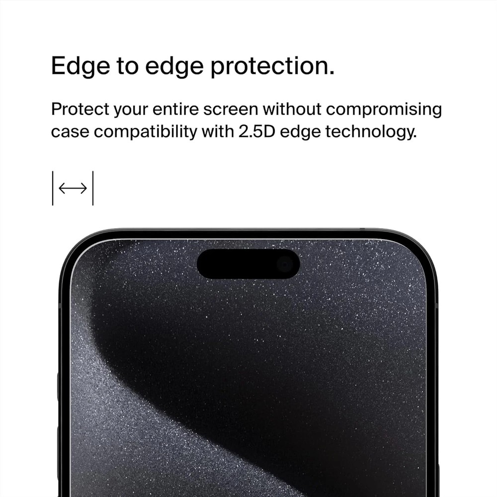 Belkin Tempered Glass Screen Protector iPhone 15 Pro Max 9H + Easy Align Tray