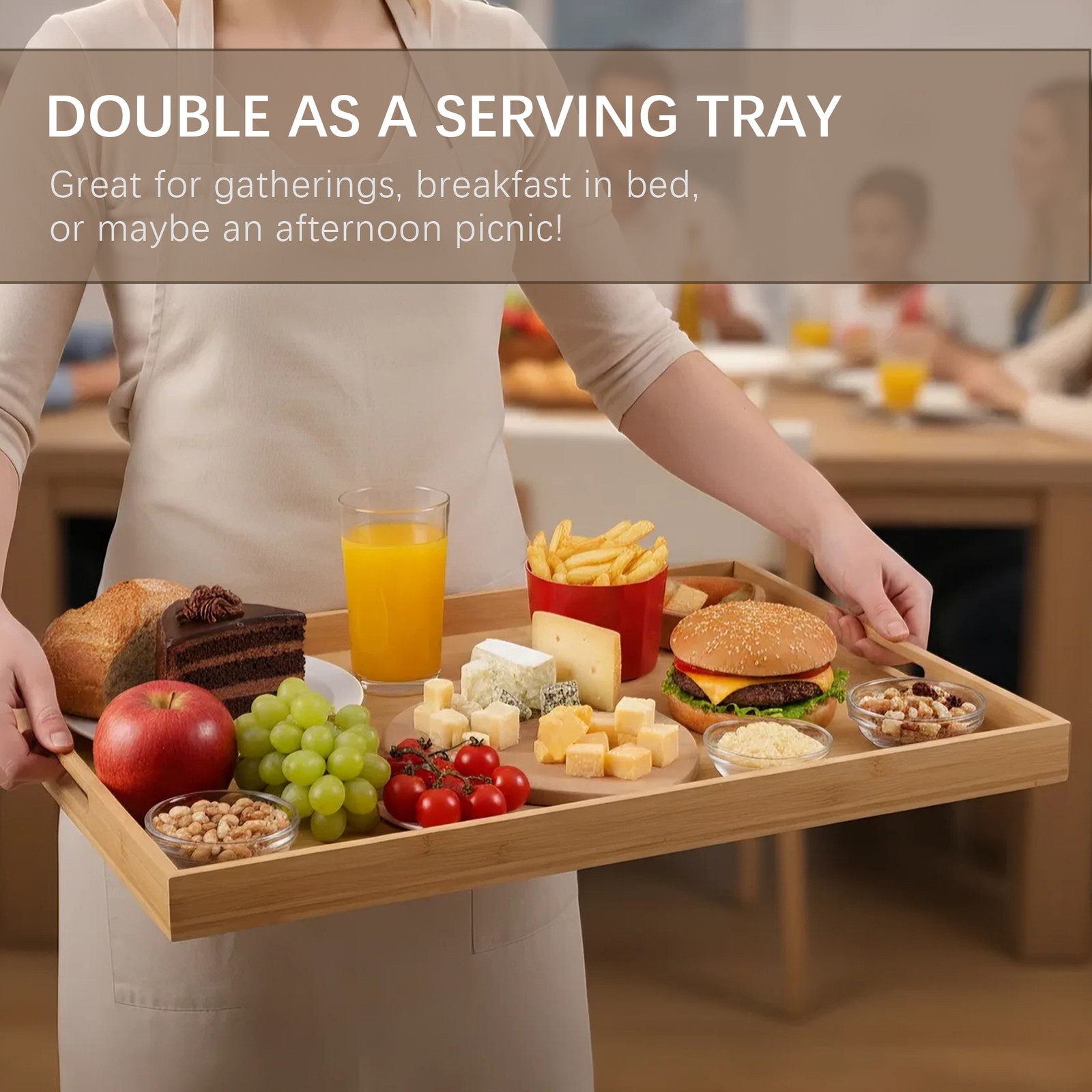 30"x22" Stove Top Cover Wooden Noodle Board with Handles for Gas Electric Stove