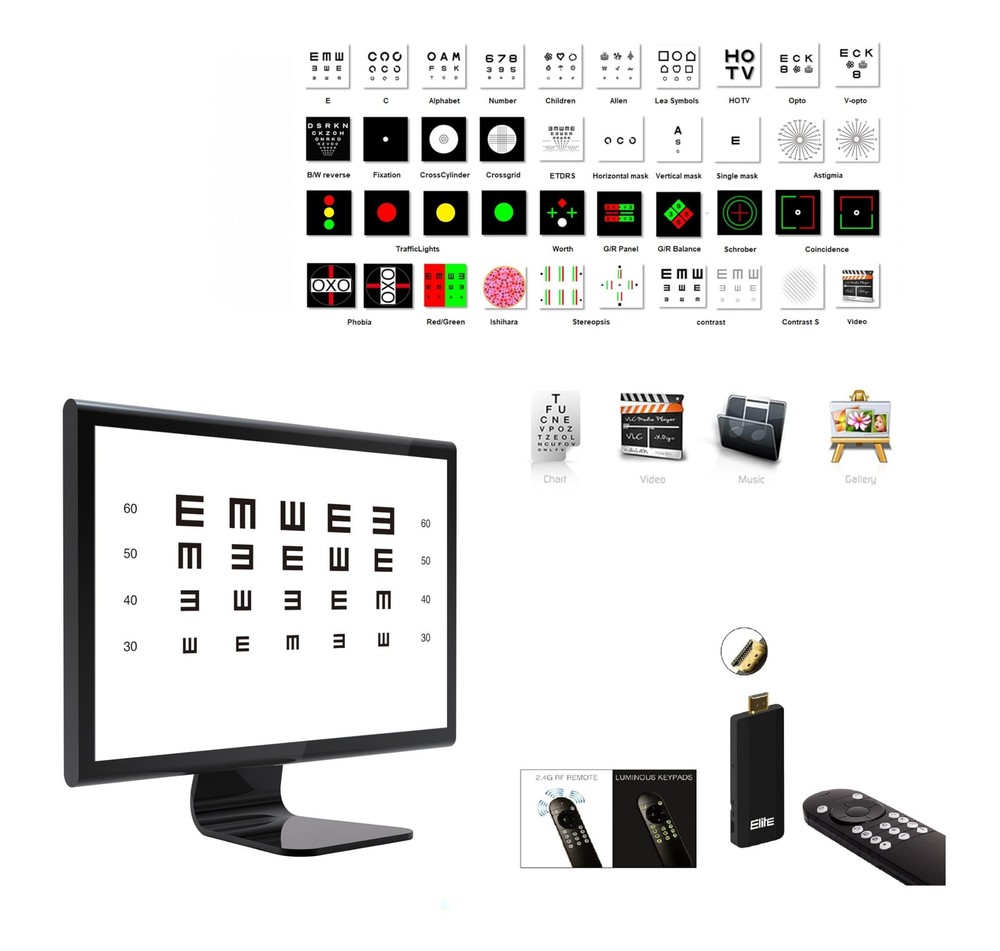 Optical Elite Digital Visual Acuity Eye Chart for Optometry, Snellen & Tumbli...