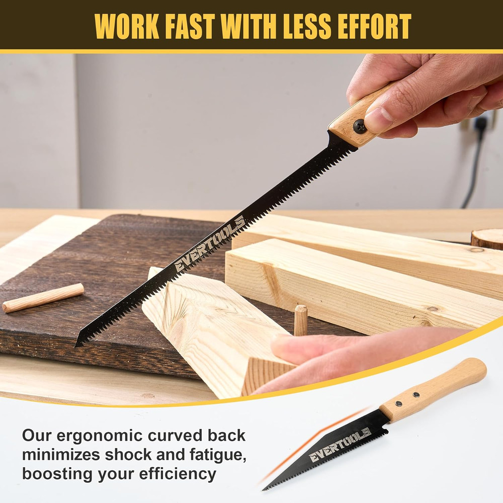 3-Piece Japanese Pull Saw Set Razor Sharp Woodworking Hand Saws Carpentry Tool