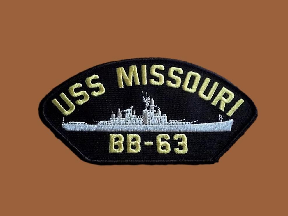 U.S NAVY SHIP HAT PATCH USS MISSOURI BB-63 SHIP PATCH NAVY BATTLESHIP U.S.MADE