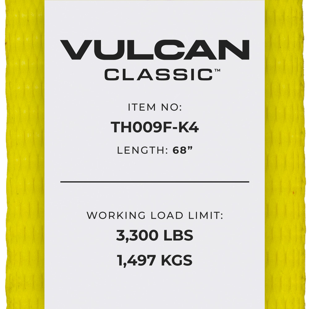 VULCAN Flat Bed Side Rail Car Tie Down - Flat Hooks, 4 Pack - 3300 lbs SWL