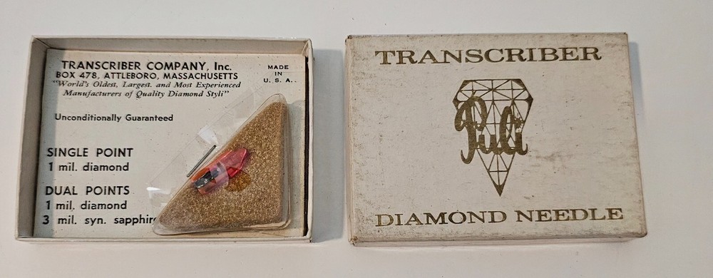 Vintage NOS Transcriber Diamond Phonograph Needle P-15