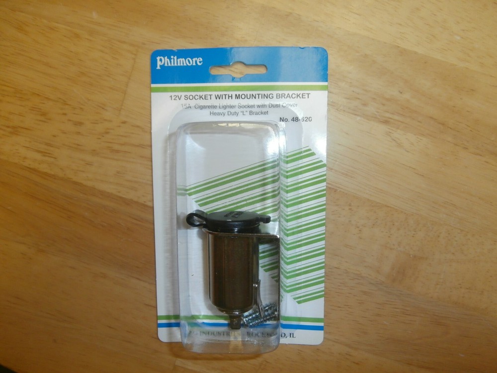 Philmore 12 VOLT 48-620 Cigarette Lighter Socket w/L Bracket,NEW