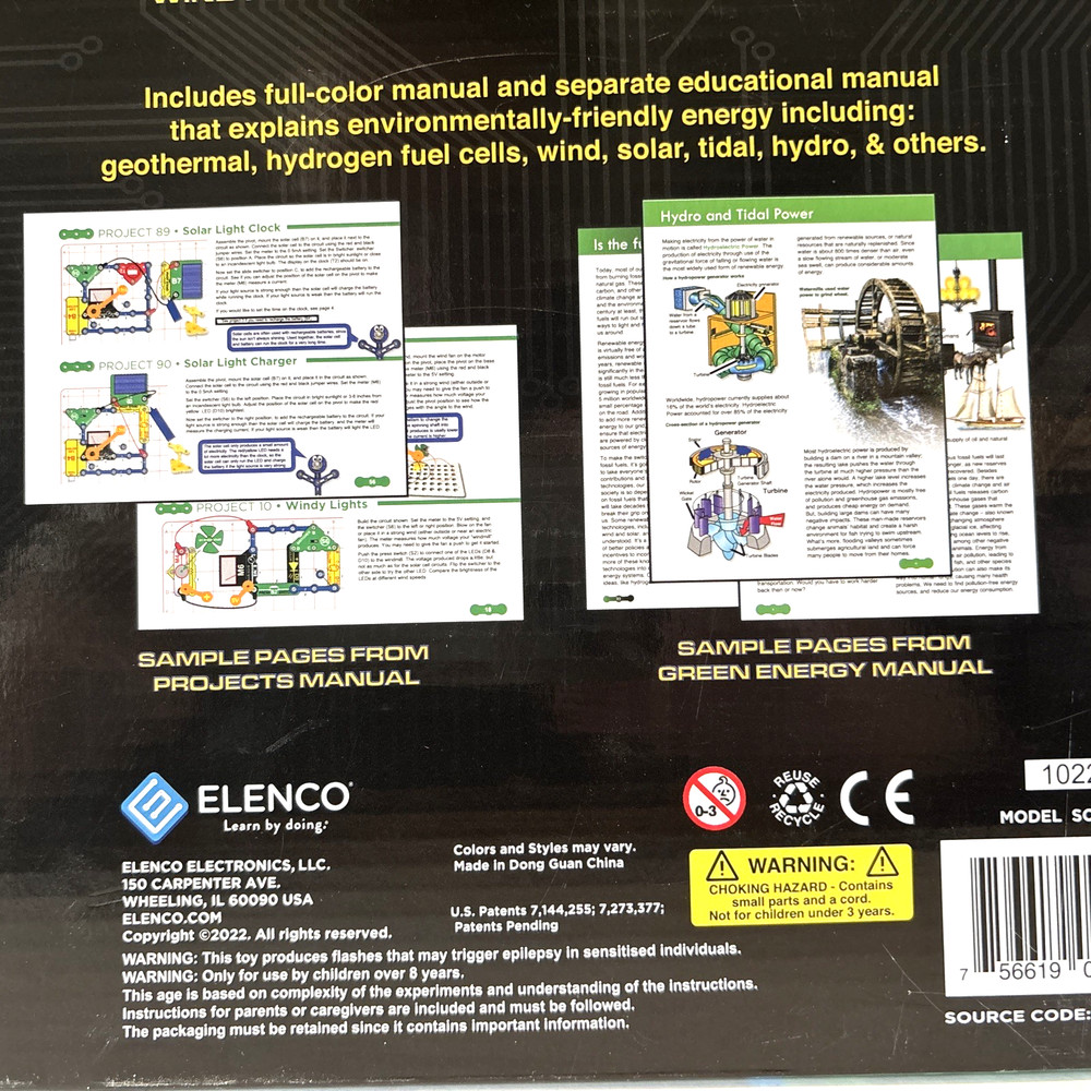 Snap Circuits Green Energy Electronics STEM Exploration Kit Elenco NEW/SEALED