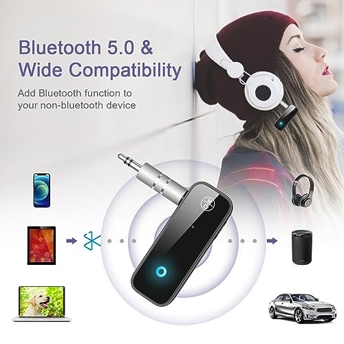 Aux Bluetooth Adapter for Car, 2 in 1 Bluetooth Transmitter&Receiver