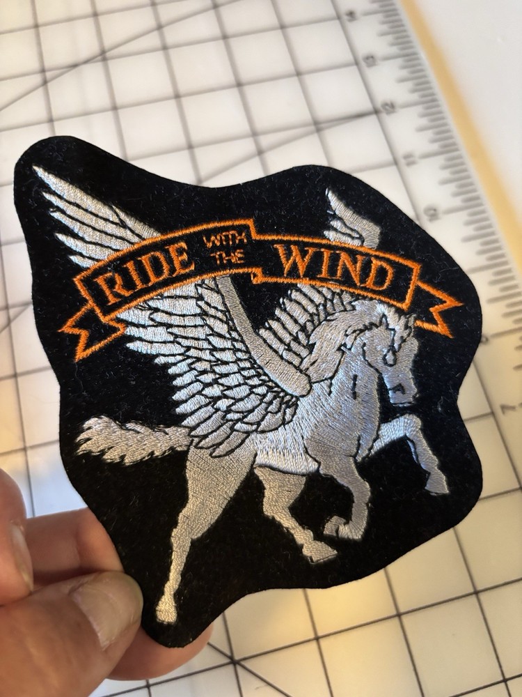 Harley Davidson “Ride With The Wind “Patch 4.5” Pegasus Orange Black