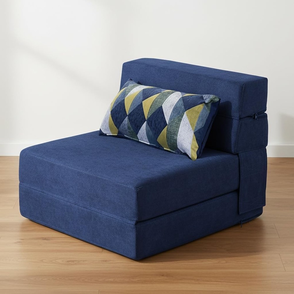 Folding Sofa Bed Single Size W/ Pillow Memory Foam Convertible Sleeper Chair
