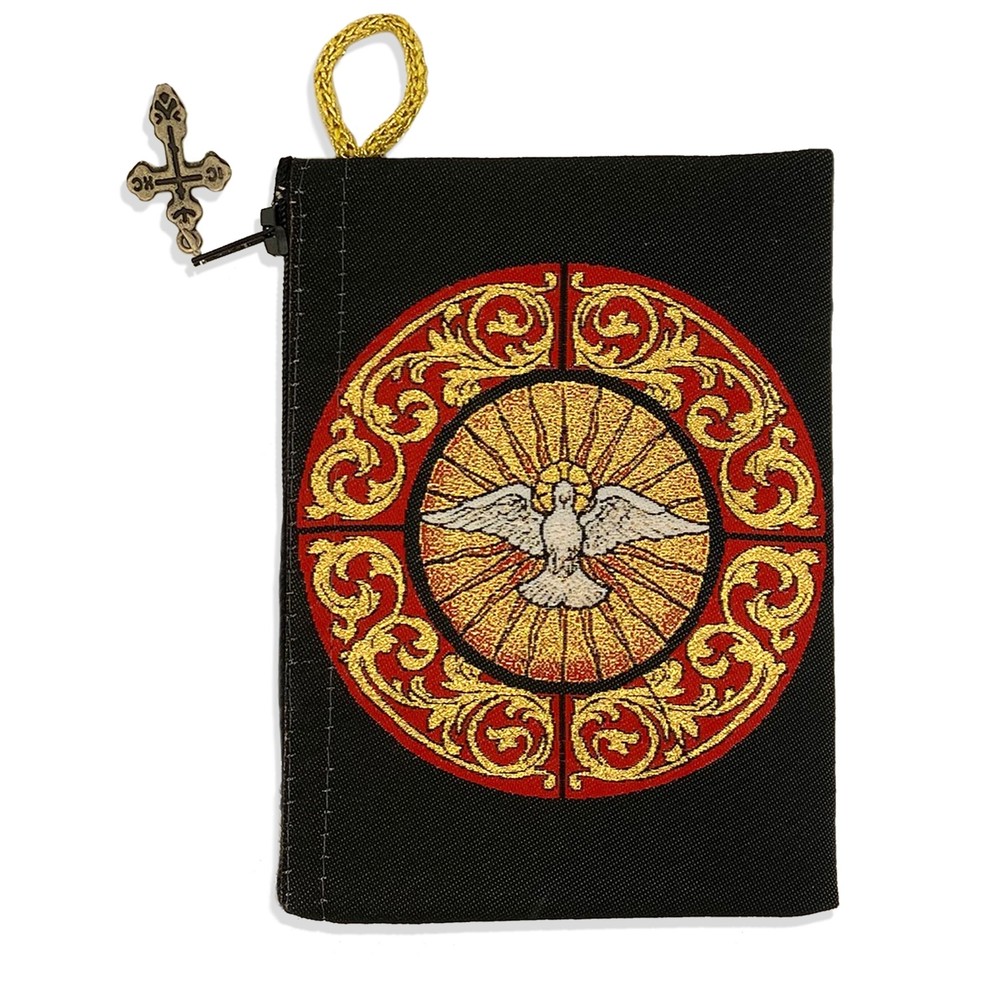 "Holy Spirit" Bernini Inspired Confirmation Keepsake Tapestry Pouch - Black/Red