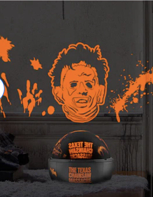 Texas Chainsaw Massacre LED Shadow Rotating Light Dome Projector Orange Gemmy