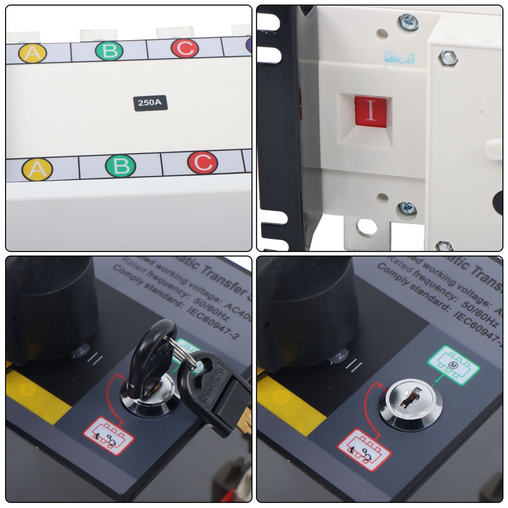 110V 220V Automatic Transfer Switch 250A 4 Poles Grid to AC Generator