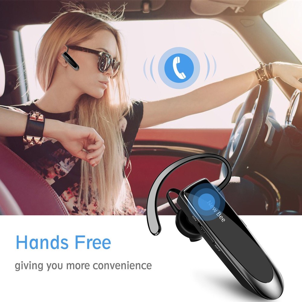 New Bee Bluetooth Wireless Handsfree Headset for iPhone Android Samsung Laptop